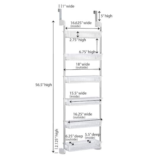Household Essentials Over the Door Storage Rack